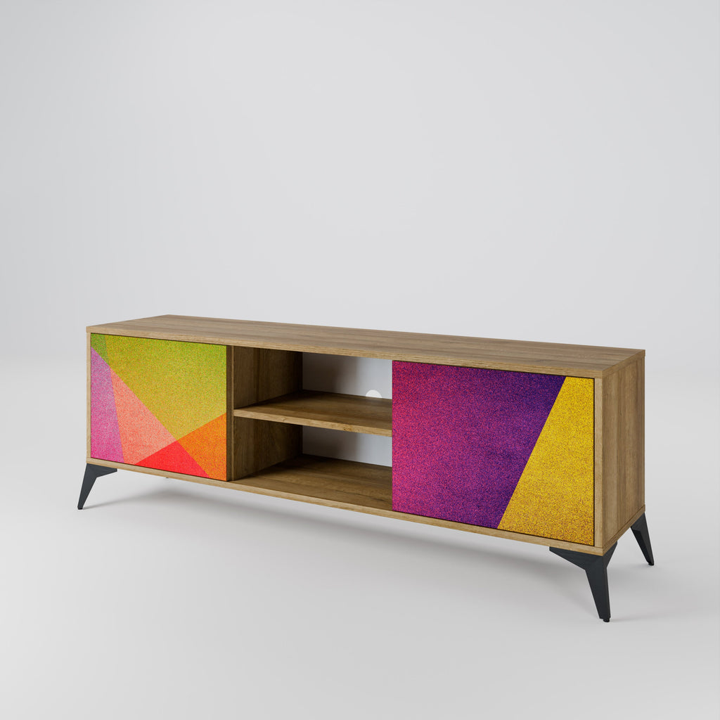 VIVID GEOMETRY 2-türiger TV-Ständer in Eichenoptik