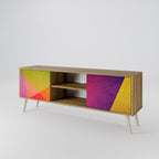 VIVID GEOMETRY 2-Door TV Stand in Oak Effect