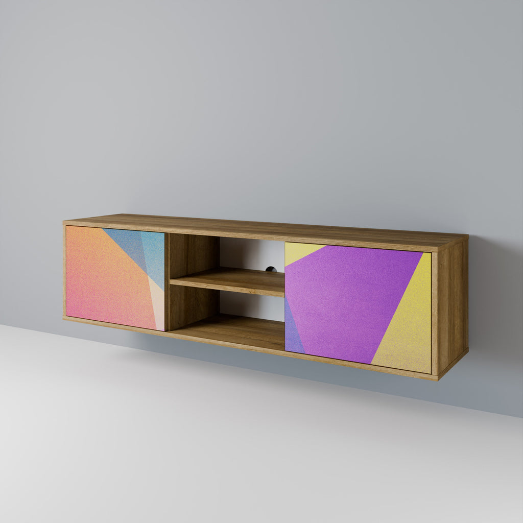 BRIGHT GEOMETRY 2-türiger TV-Ständer in Eichenoptik