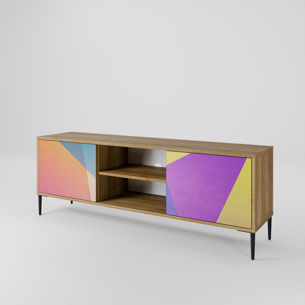 BRIGHT GEOMETRY 2-türiger TV-Ständer in Eichenoptik
