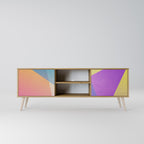 BRIGHT GEOMETRY 2-Door TV Stand in Oak Effect