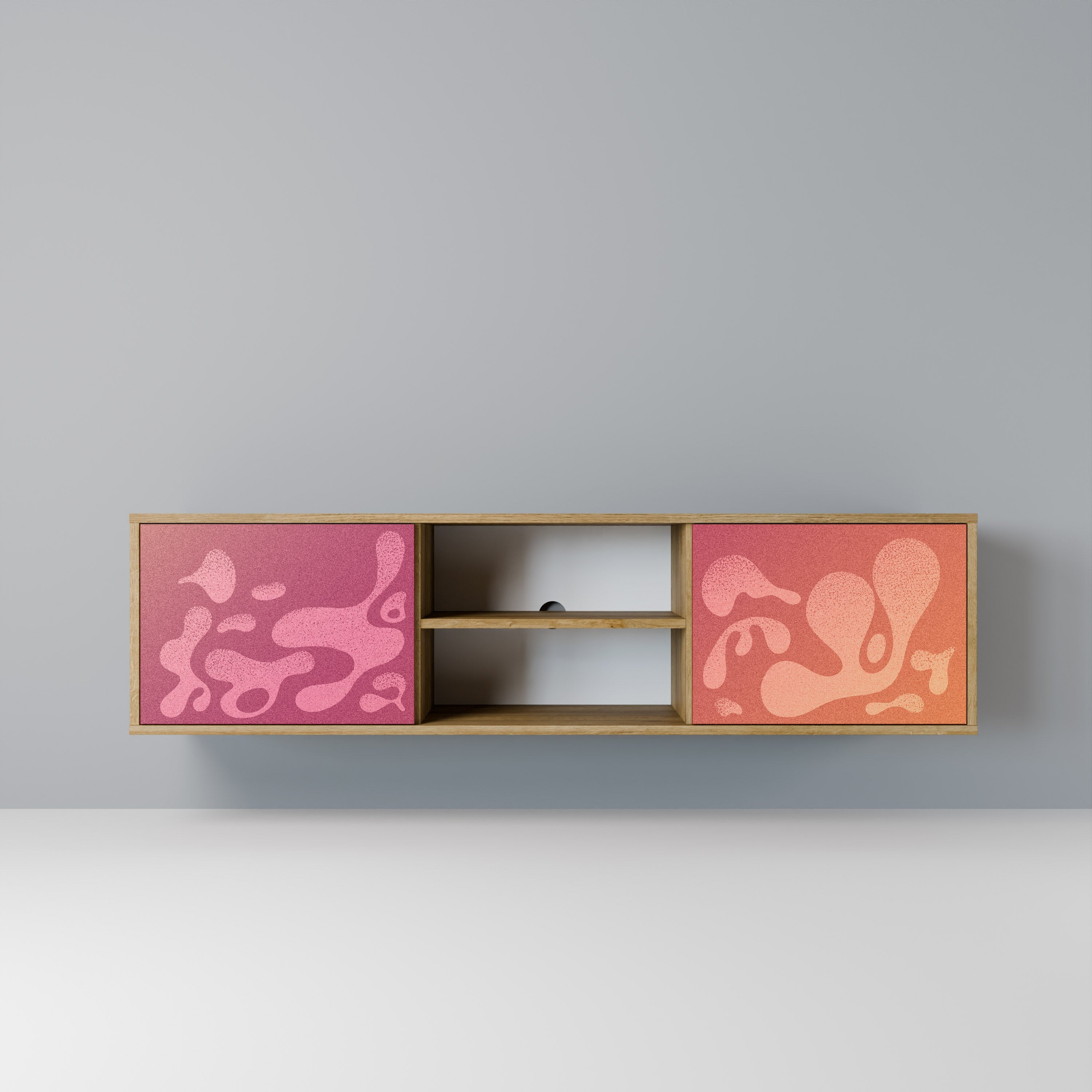 IRREGULAR PINK 2-türiger TV-Ständer in Eichenoptik