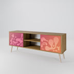 IRREGULAR PINK 2-Door TV Stand in Oak Effect