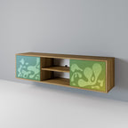 IRREGULAR BLUE 2-Door TV Stand in Oak Effect