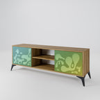 IRREGULAR BLUE 2-Door TV Stand in Oak Effect