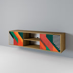 MAKESHIFT ARTISTRY 2-Door TV Stand in Oak Effect