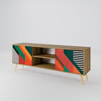 MAKESHIFT ARTISTRY 2-Door TV Stand in Oak Effect