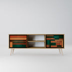 EARTHY FIGURES 2-Door TV Stand in Oak Effect