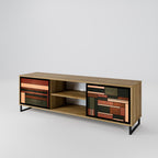 FIGURES OF NATURE 2-Door TV Stand in Oak Effect