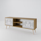 THAI GRAY 2-Door TV Stand in Oak Effect