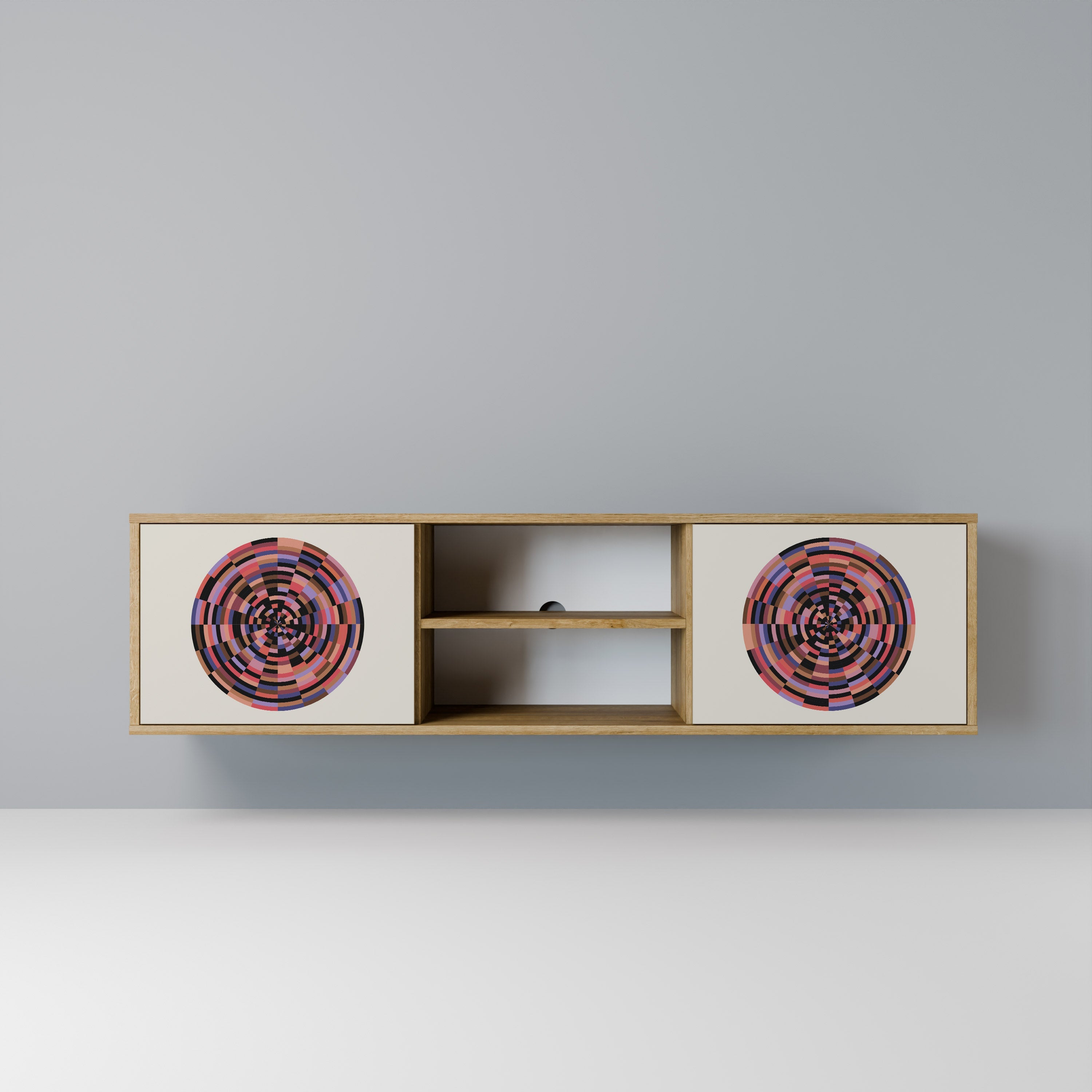 BROWN CIRCLES 2-türiger TV-Ständer in Eichenoptik