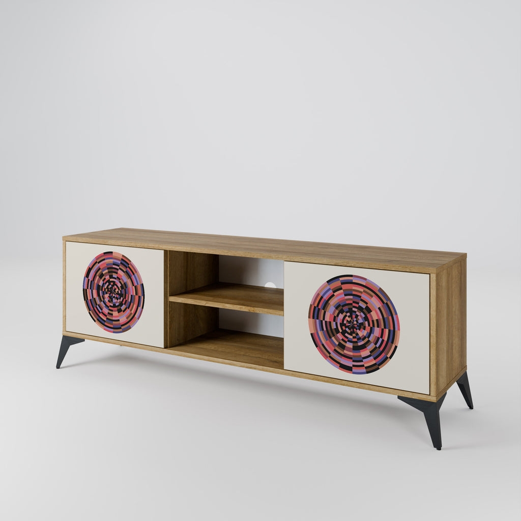 BROWN CIRCLES 2-türiger TV-Ständer in Eichenoptik