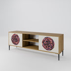 BROWN CIRCLES 2-Door TV Stand in Oak Effect