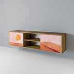 LUMINOUS SUNLIGHT 2-Door TV Stand in Oak Effect