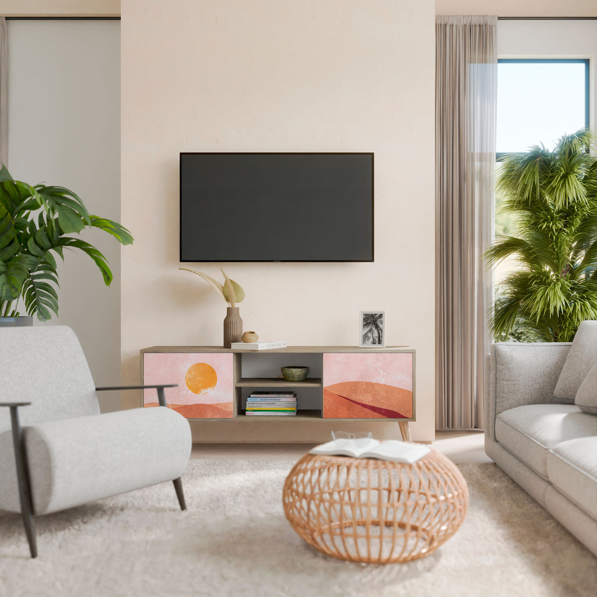 LUMINOUS SUNLIGHT 2-Door TV Cabinet