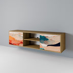 ABSTRACT LANDSCAPE TV-Lowboard mit 2 Türen in Eiche-Optik