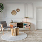 ABSTRACT LANDSCAPE TV-Lowboard mit 2 Türen in Eiche-Optik