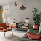 ABSTRACT LANDSCAPE TV-Lowboard mit 2 Türen in Eiche-Optik