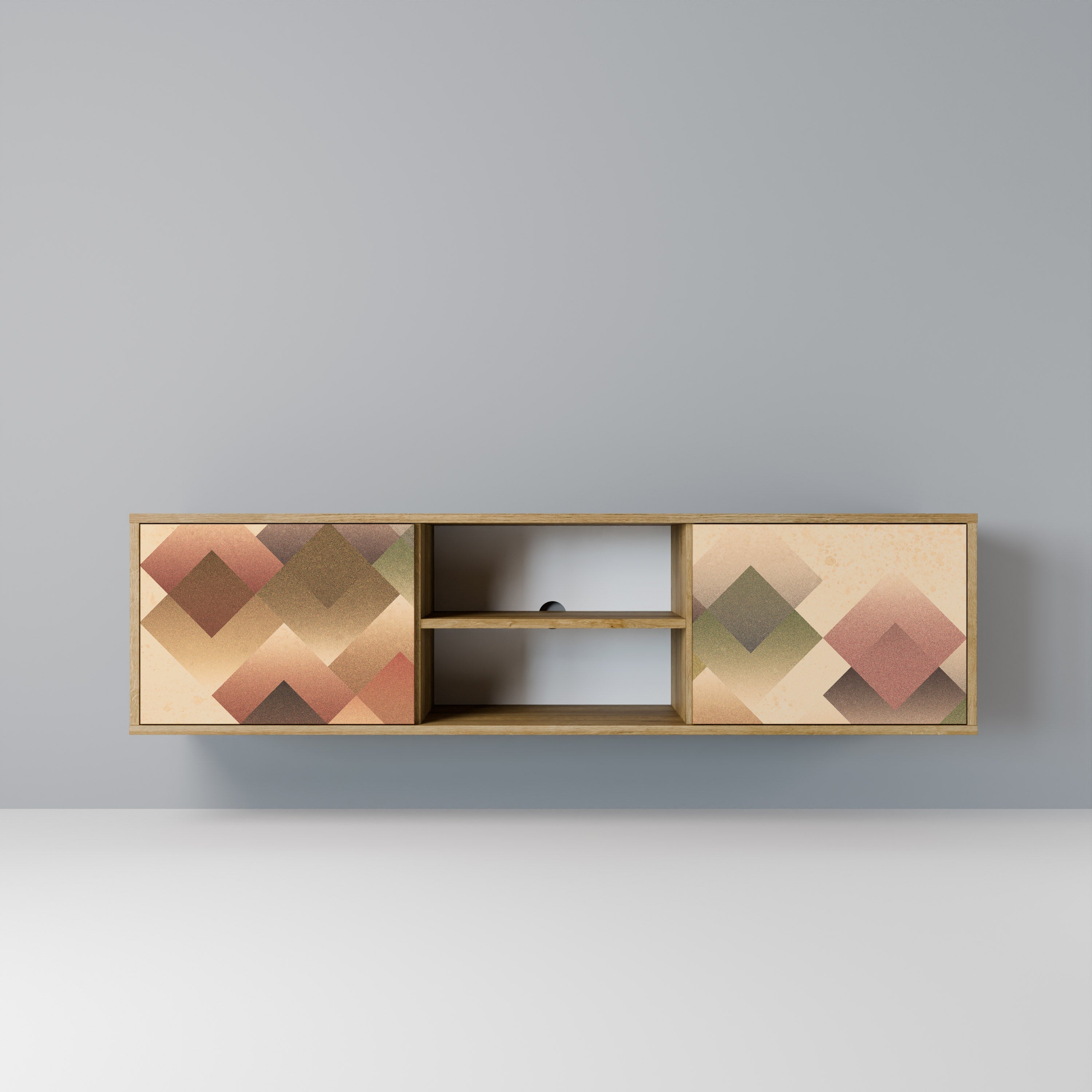 GEOMETRIC FUSION 2-türiger TV-Ständer in Eichenoptik