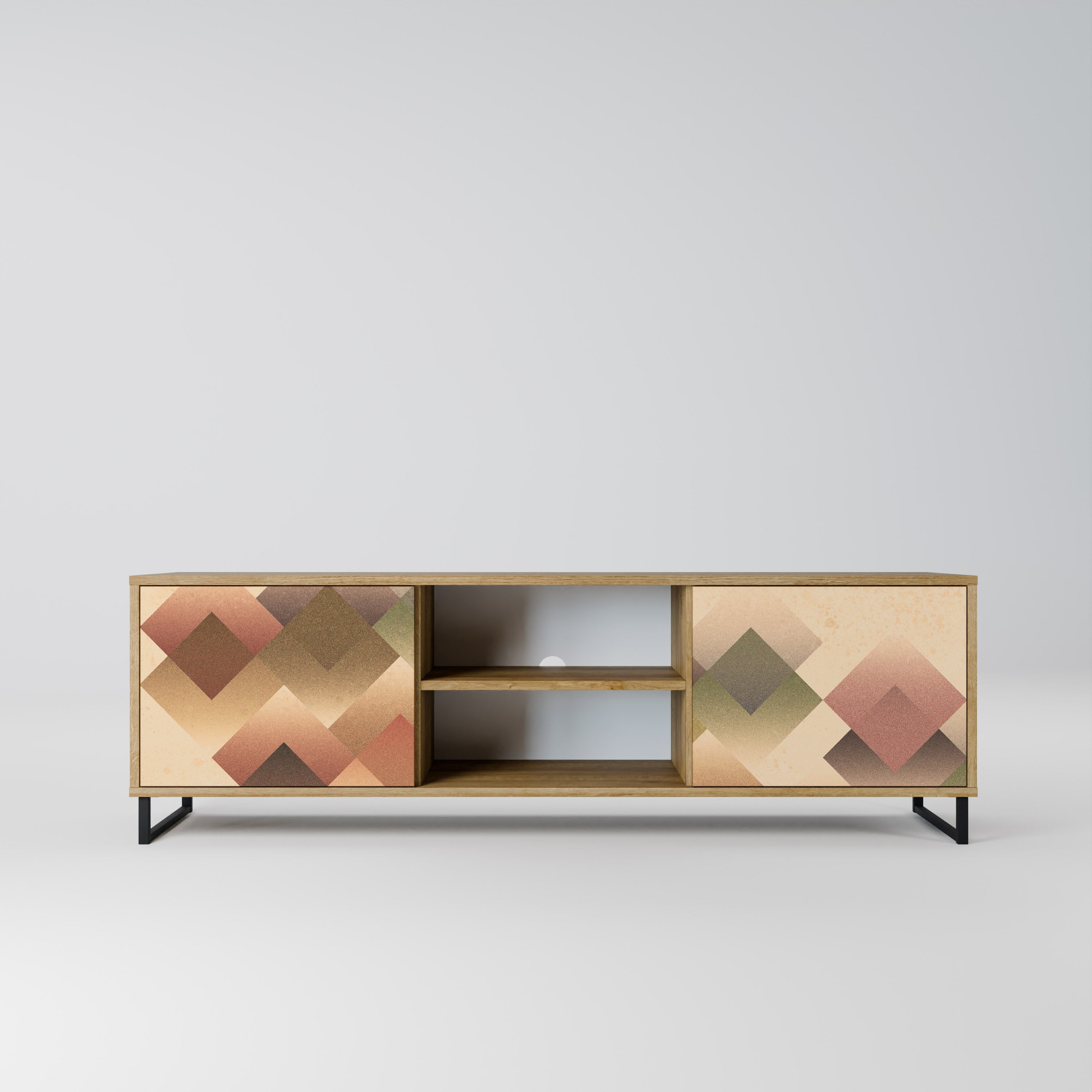 GEOMETRIC FUSION 2-türiger TV-Ständer in Eichenoptik
