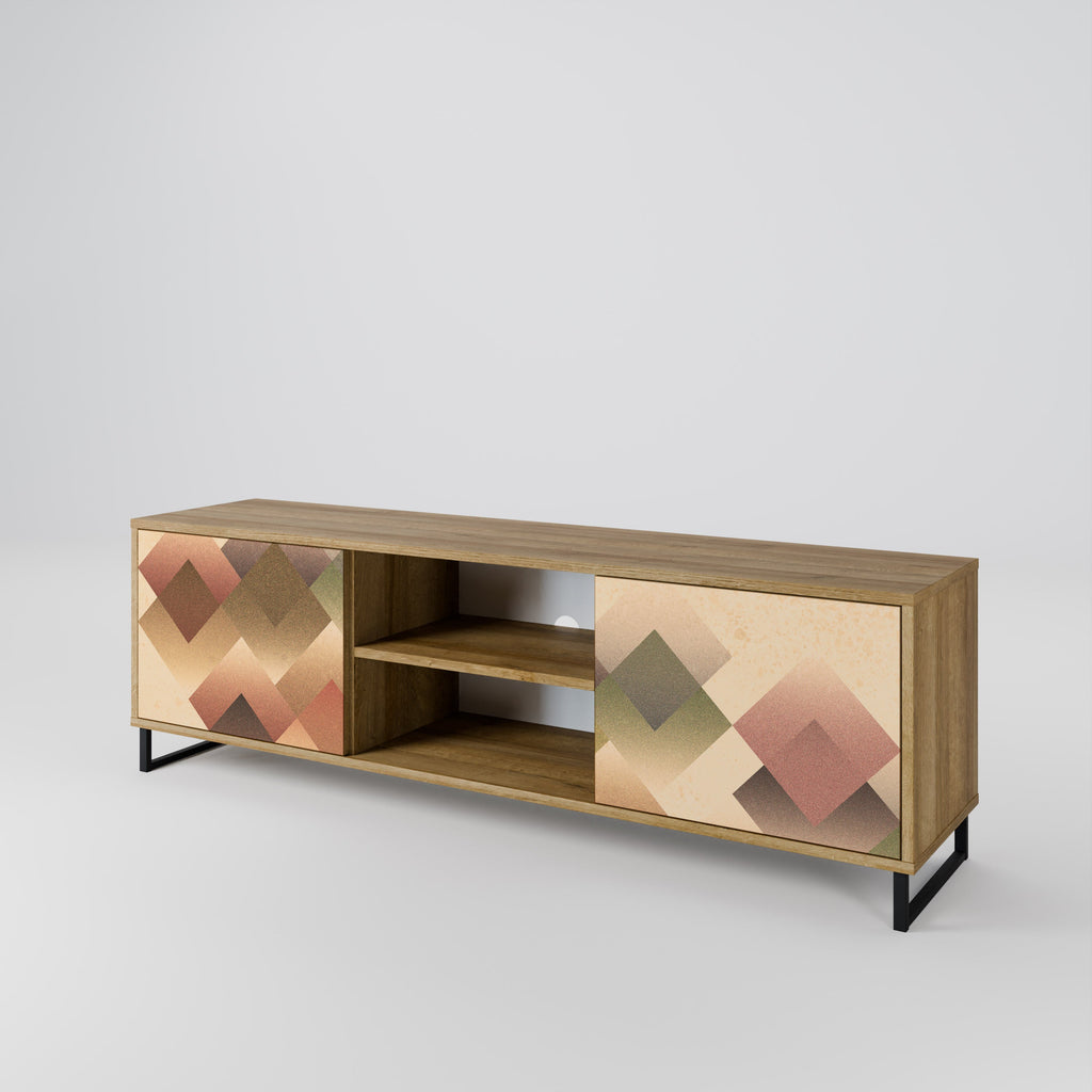 GEOMETRIC FUSION 2-türiger TV-Ständer in Eichenoptik