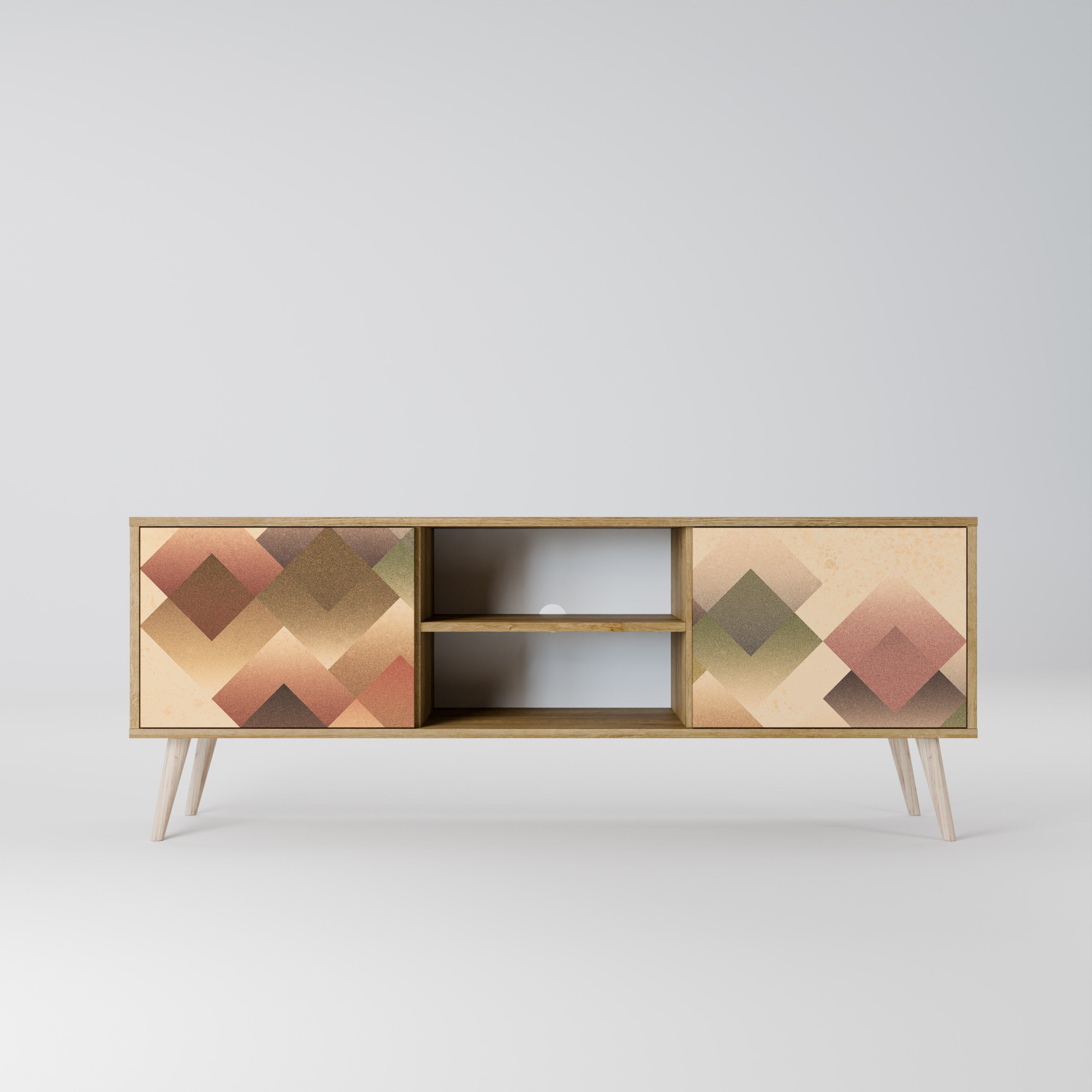 GEOMETRIC FUSION 2-türiger TV-Ständer in Eichenoptik