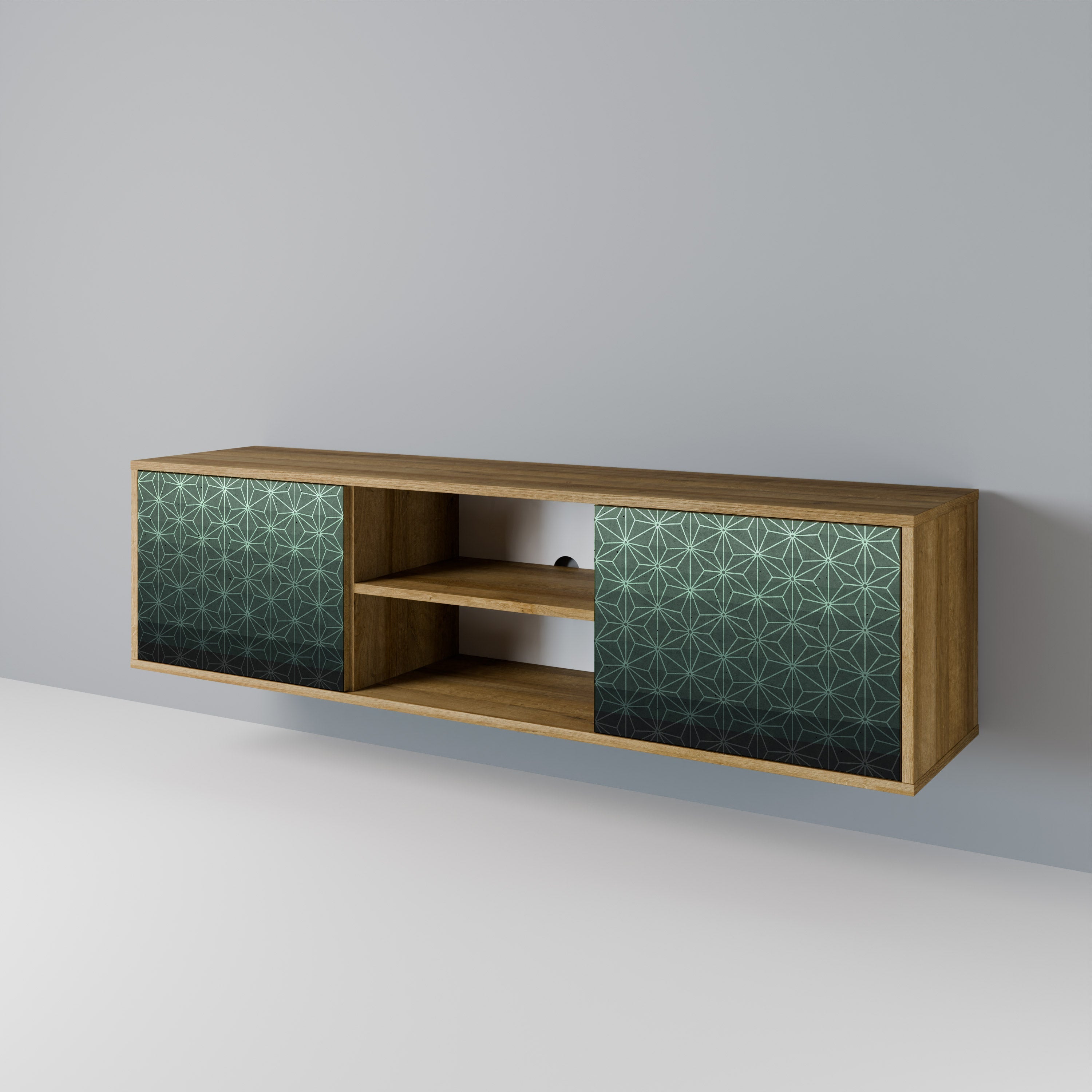ORNAMENTAL GLIMMER 2-türiger TV-Ständer in Eichenoptik