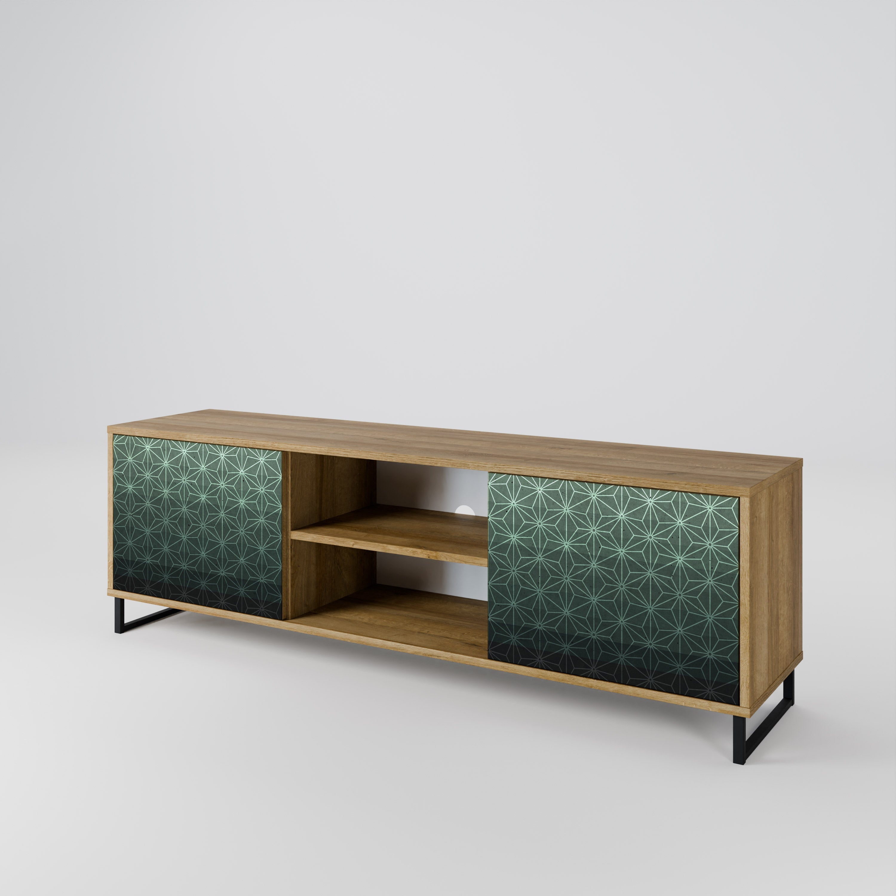 ORNAMENTAL GLIMMER 2-türiger TV-Ständer in Eichenoptik