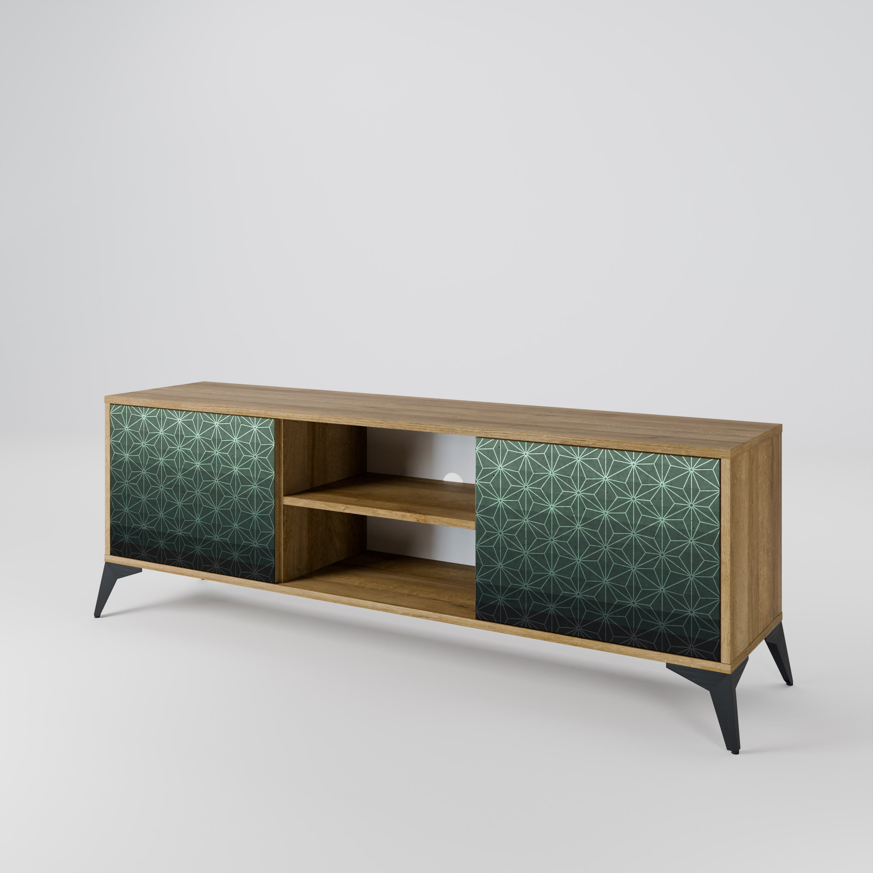 ORNAMENTAL GLIMMER 2-türiger TV-Ständer in Eichenoptik