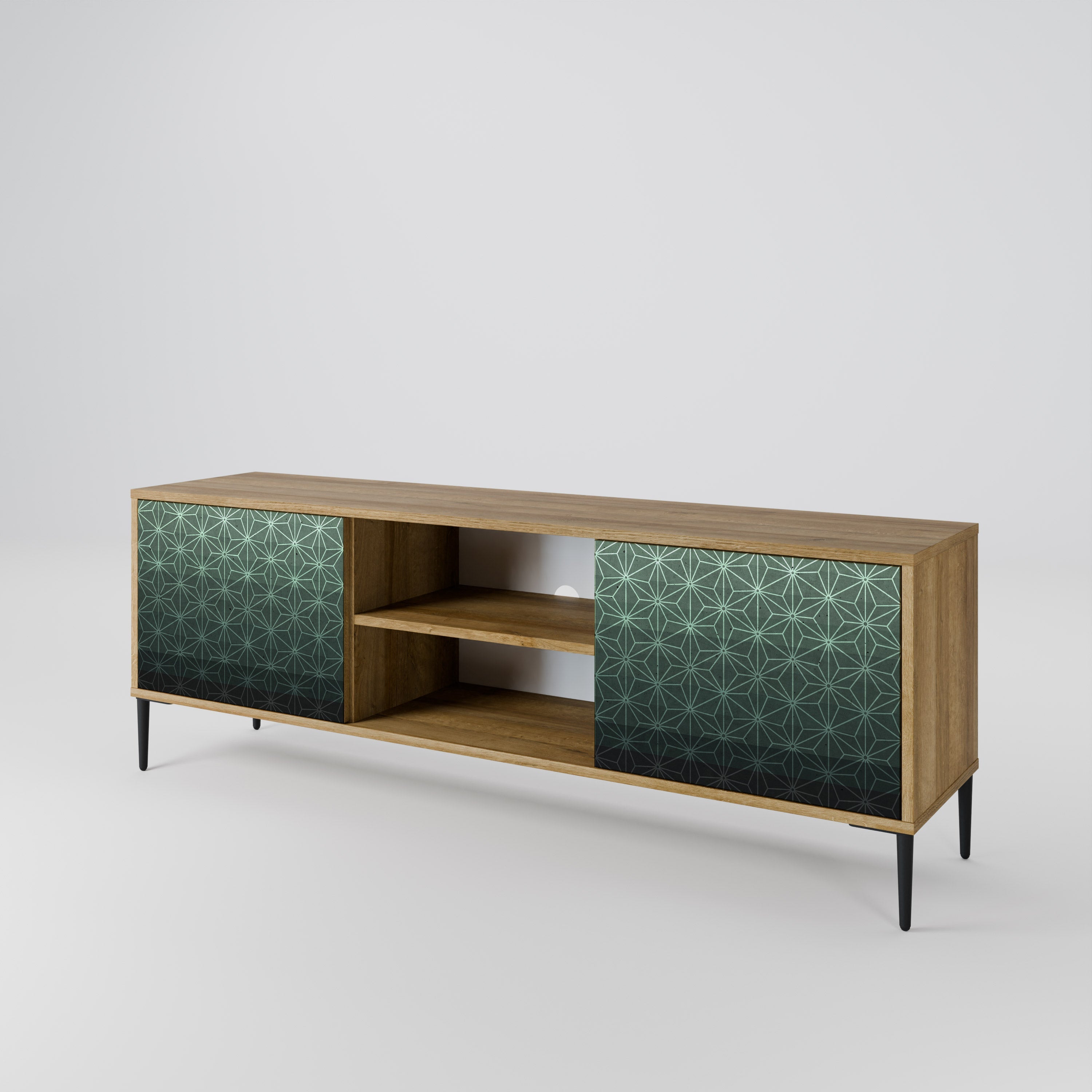 ORNAMENTAL GLIMMER 2-türiger TV-Ständer in Eichenoptik