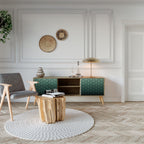 ORNAMENTAL GLIMMER 2-Door TV Stand in Oak Effect