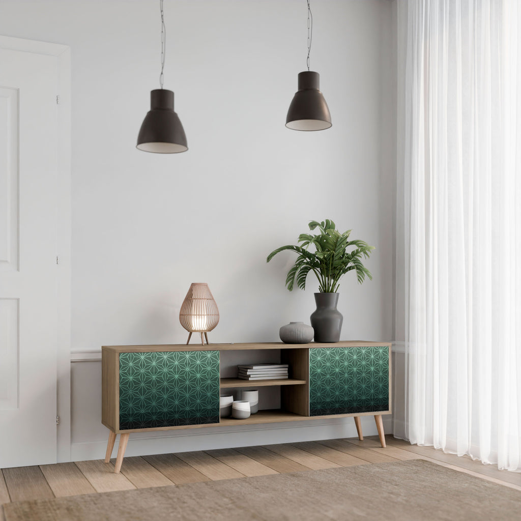 ORNAMENTAL GLIMMER 2-türiger TV-Ständer in Eichenoptik