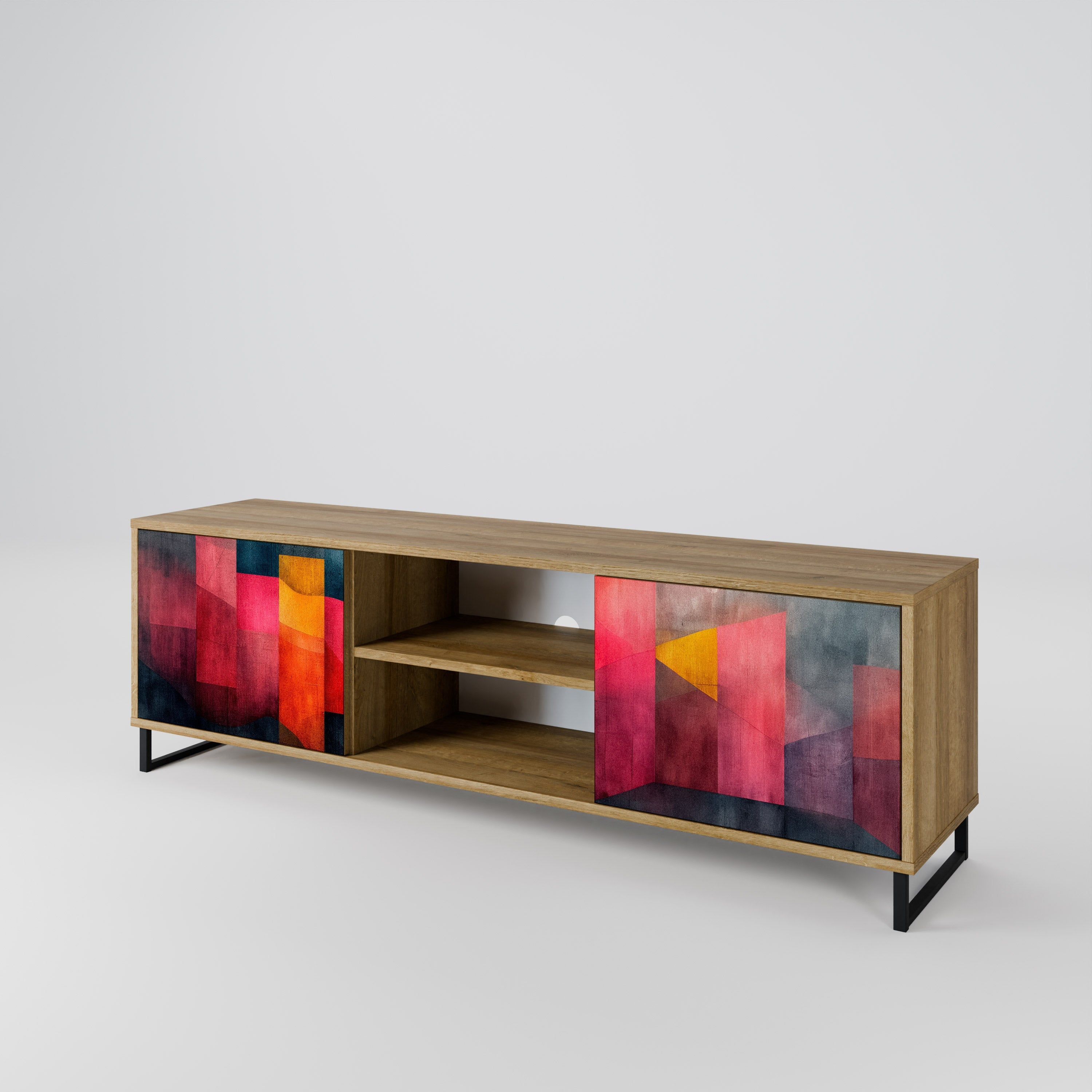 COLORFUL SOUNDS 2-türiger TV-Ständer in Eichenoptik