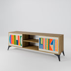 GEOMETRIC SHINE 2-Door TV Stand in Oak Effect