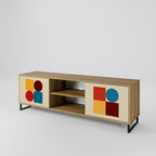 GEOMETRIC PUZZLE 2-Door TV Stand in Oak Effect
