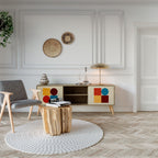 GEOMETRIC PUZZLE 2-Door TV Stand in Oak Effect