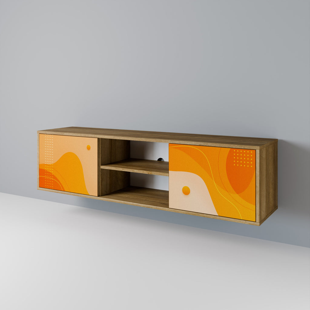 ORANGE ARRANGEMENT 2-türiger TV-Ständer in Eichenoptik