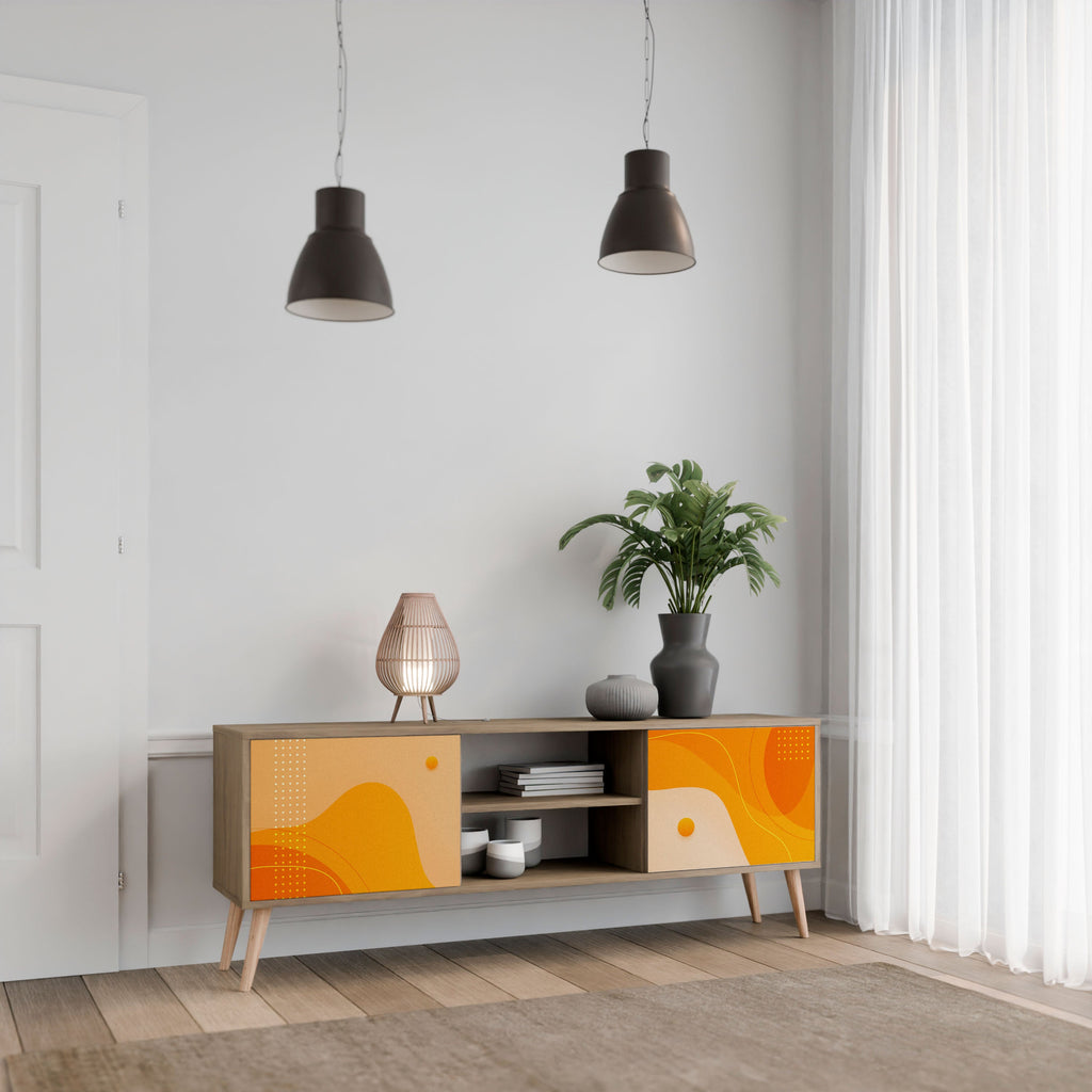 ORANGE ARRANGEMENT 2-türiger TV-Ständer in Eichenoptik