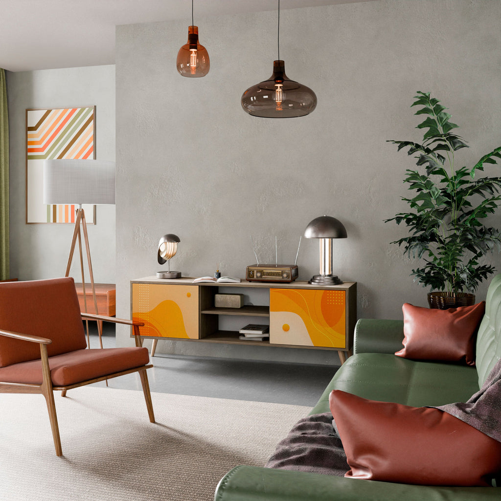 ORANGE ARRANGEMENT 2-türiger TV-Ständer in Eichenoptik