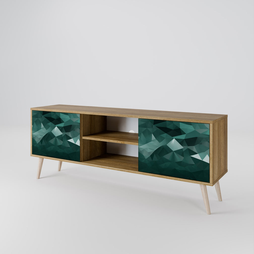 POLYGONAL FLOATING 2-türiger TV-Ständer in Eichenoptik