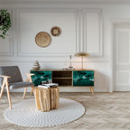 POLYGONAL FLOATING 2-Door TV Stand in Oak Effect