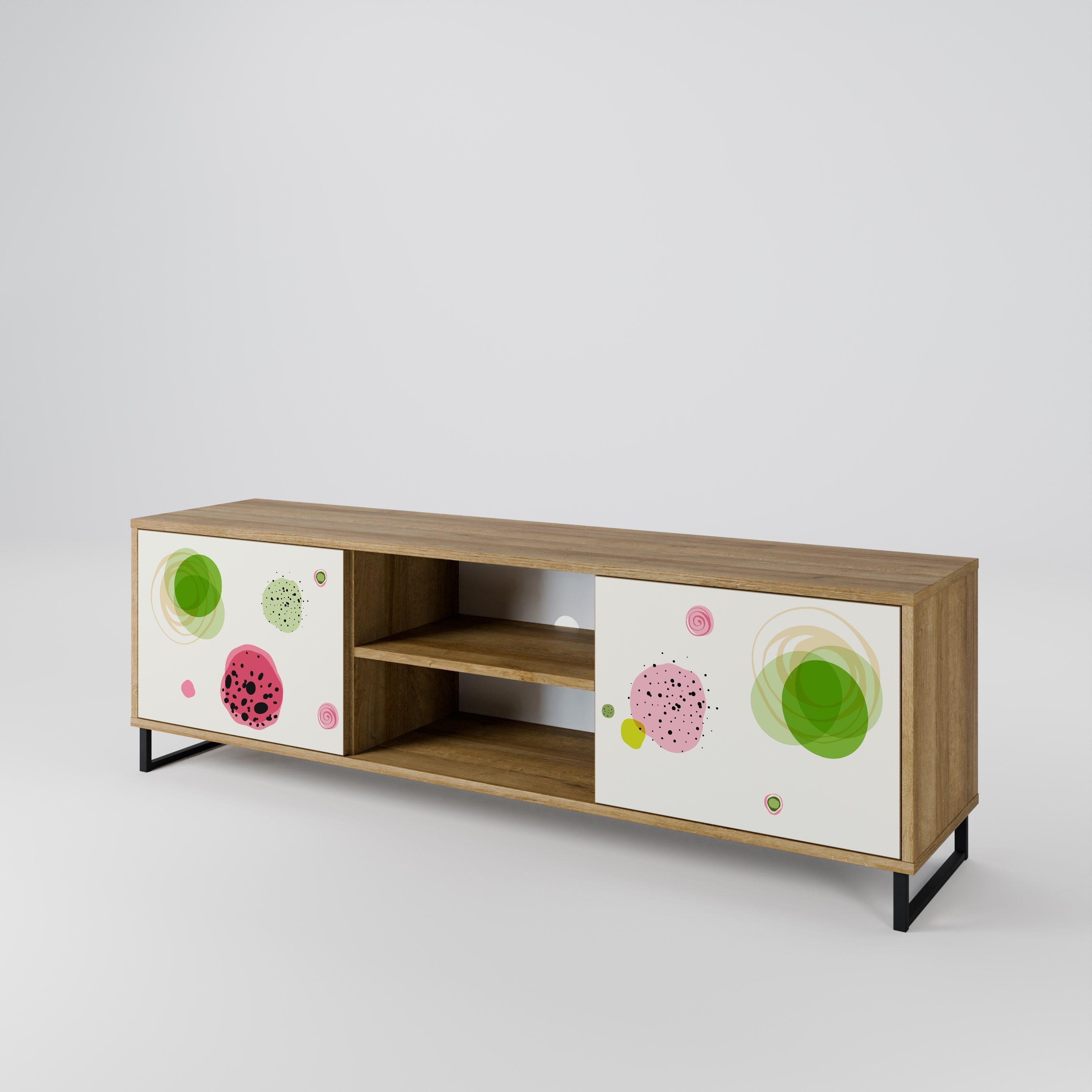 COLORFUL COSMOS 2-türiger TV-Ständer in Eichenoptik