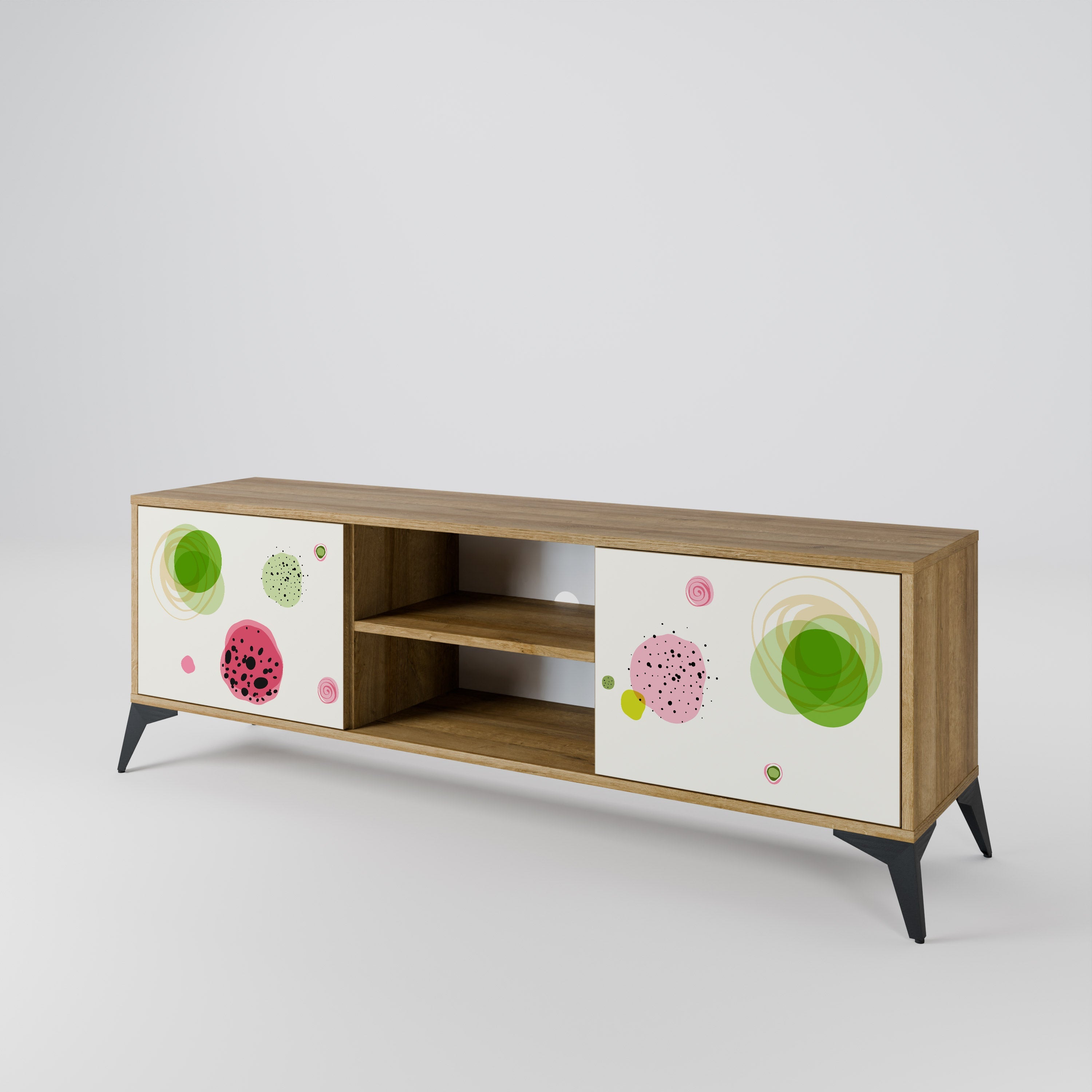 COLORFUL COSMOS 2-türiger TV-Ständer in Eichenoptik