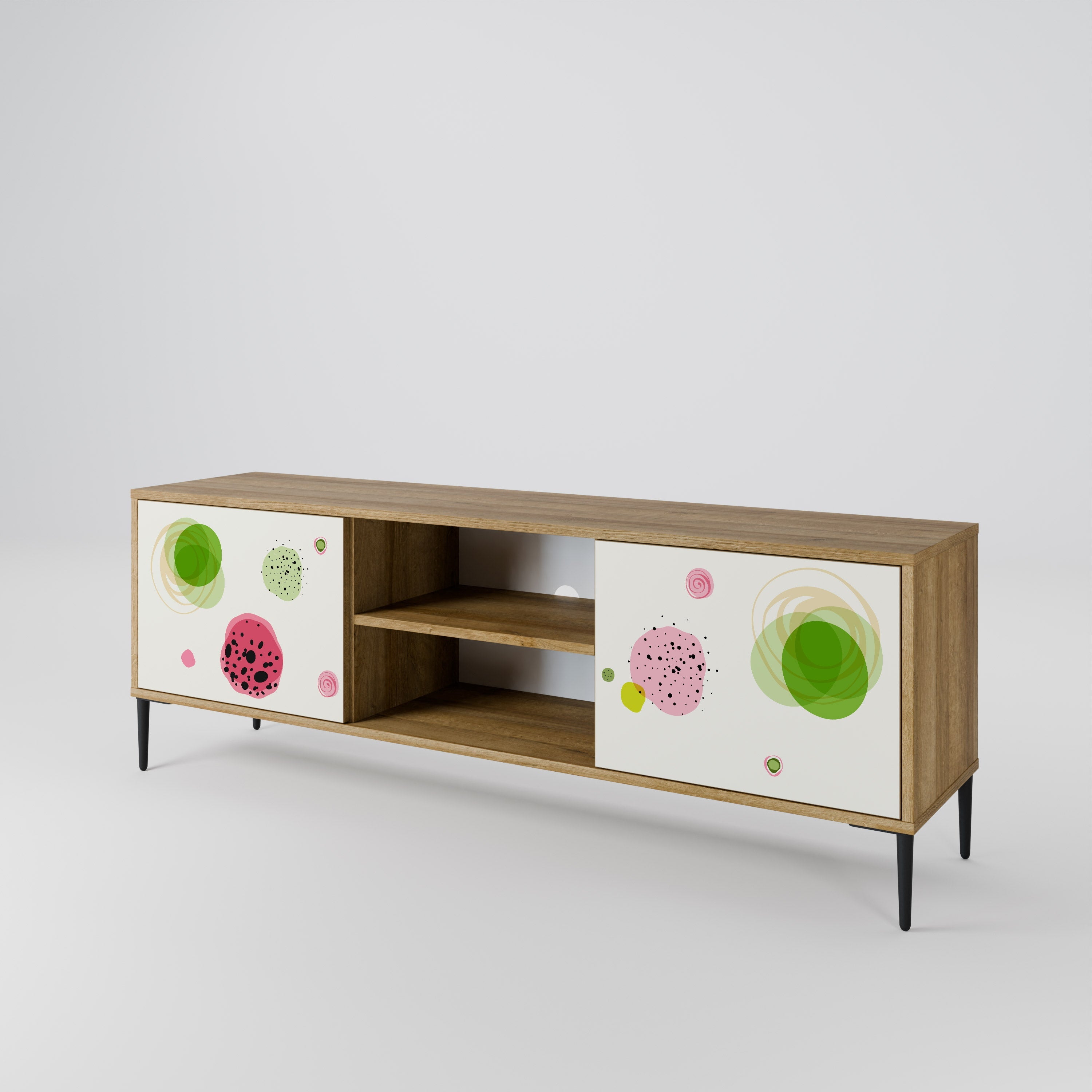 COLORFUL COSMOS 2-türiger TV-Ständer in Eichenoptik