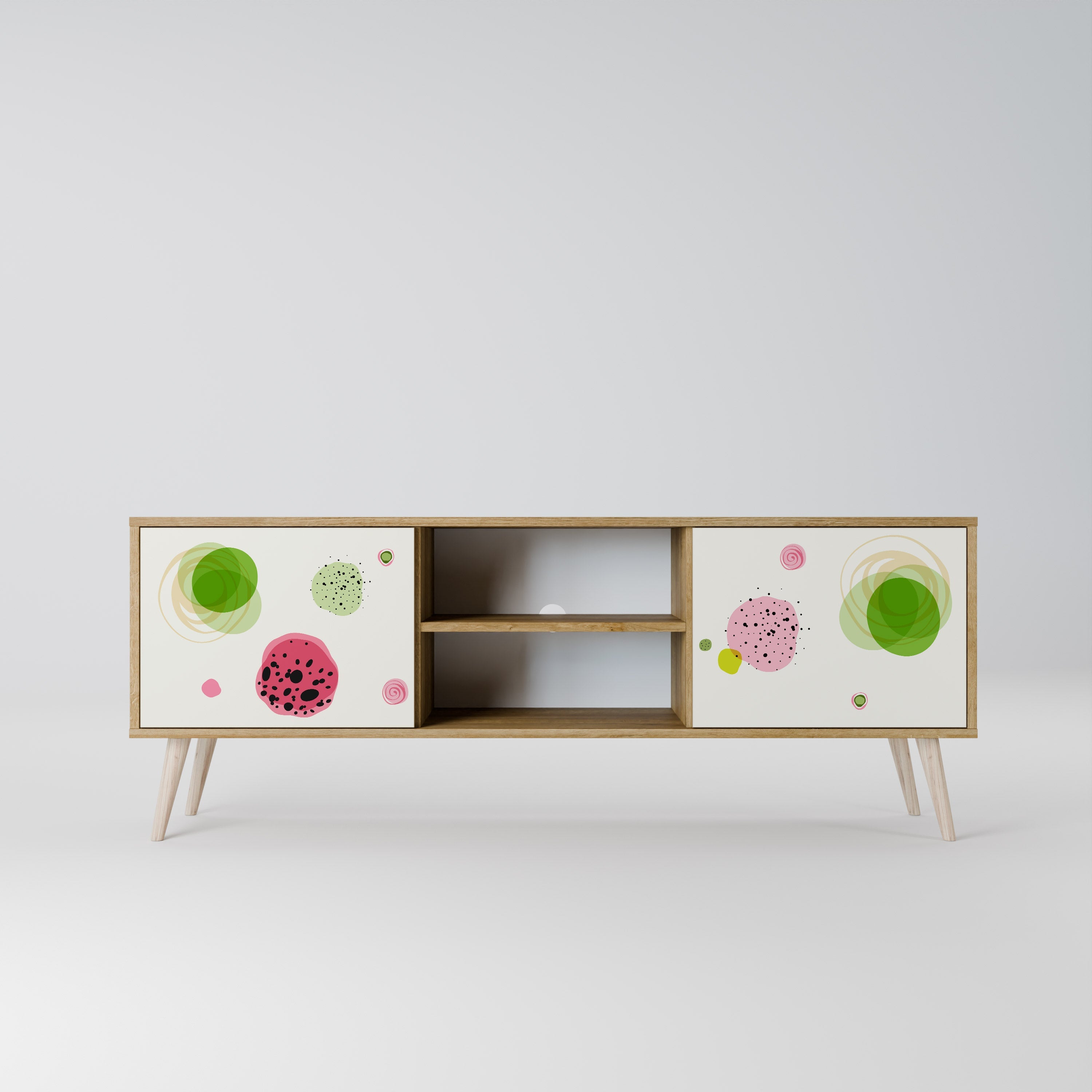 COLORFUL COSMOS 2-türiger TV-Ständer in Eichenoptik