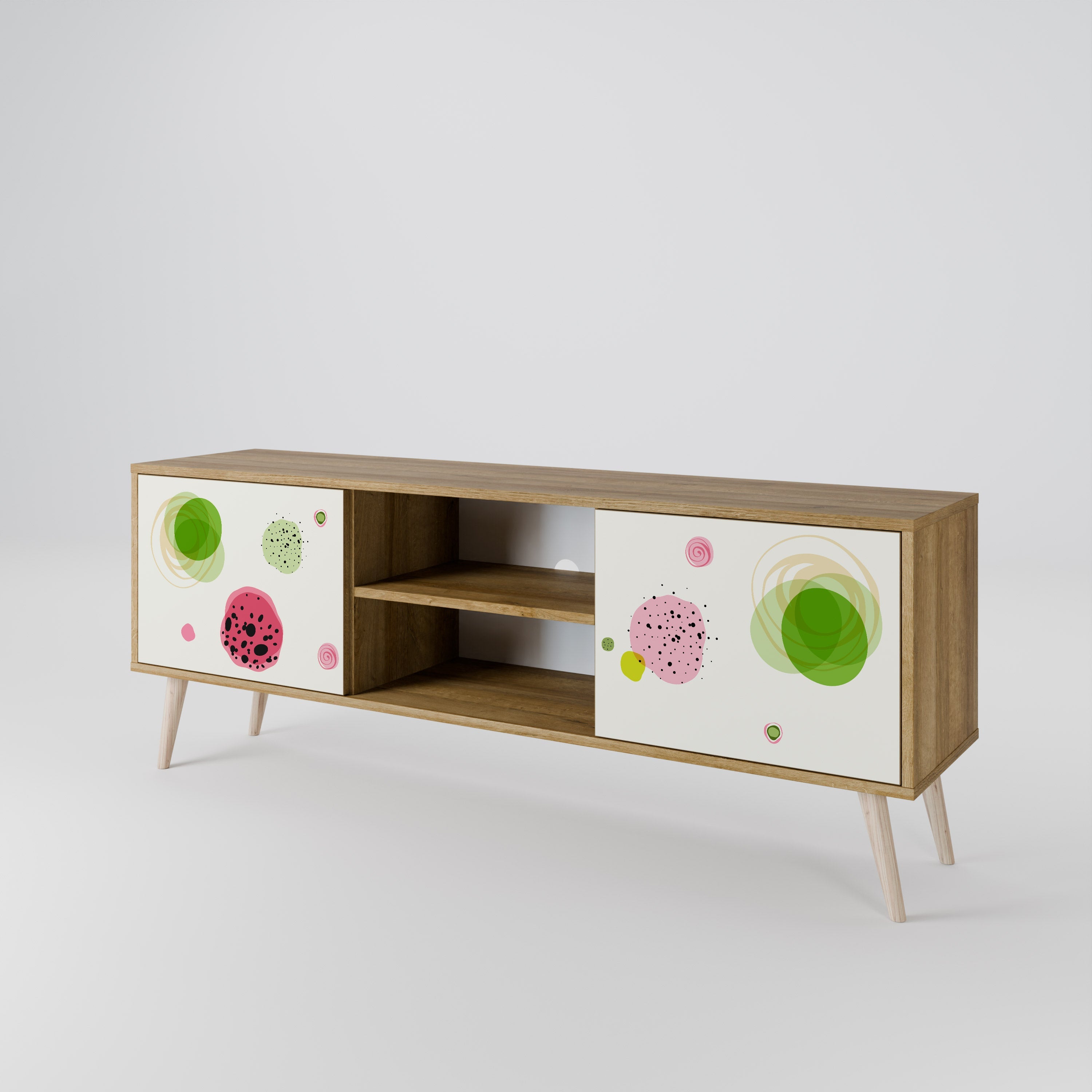 COLORFUL COSMOS 2-türiger TV-Ständer in Eichenoptik