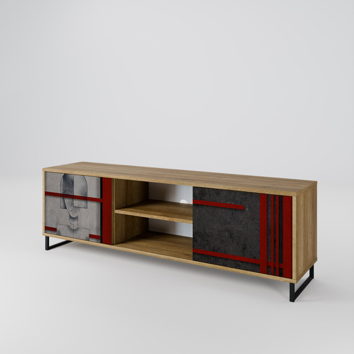 GRAY FIGURES 2-Door TV Cabinet