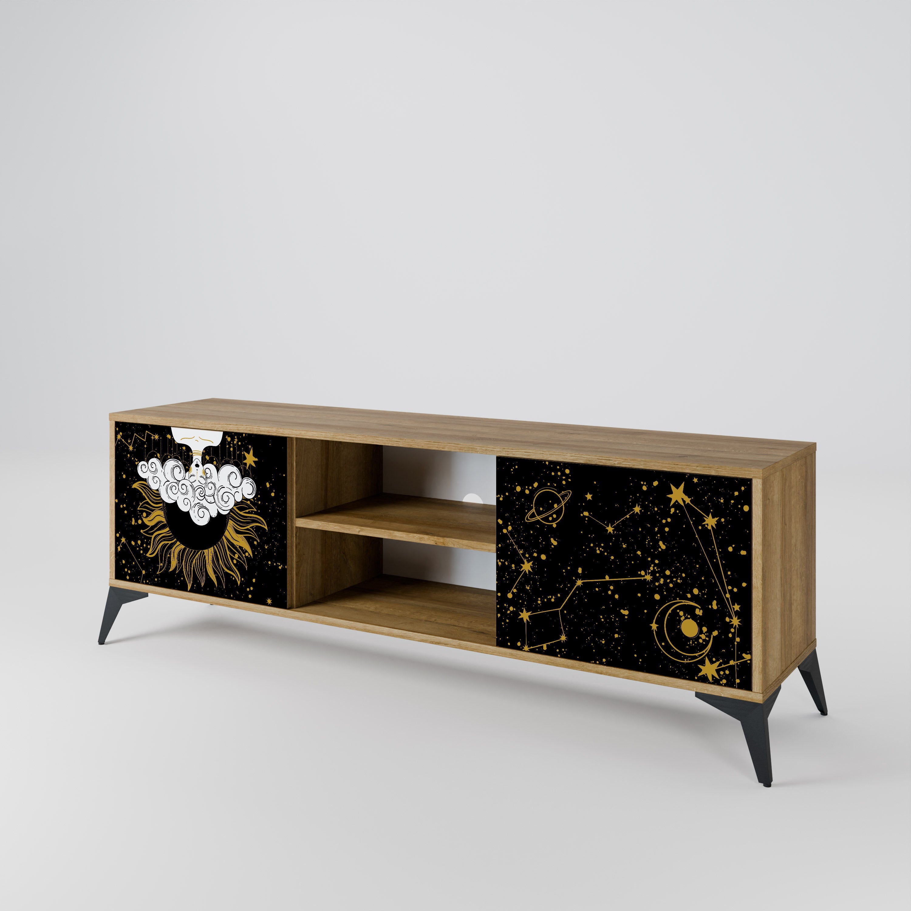 STELLAR CONSTELLATIONS 2-türiger TV-Ständer in Eichenoptik