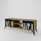 COLLAGE OF RECTANGLES 2-Door TV Stand in Oak Effect