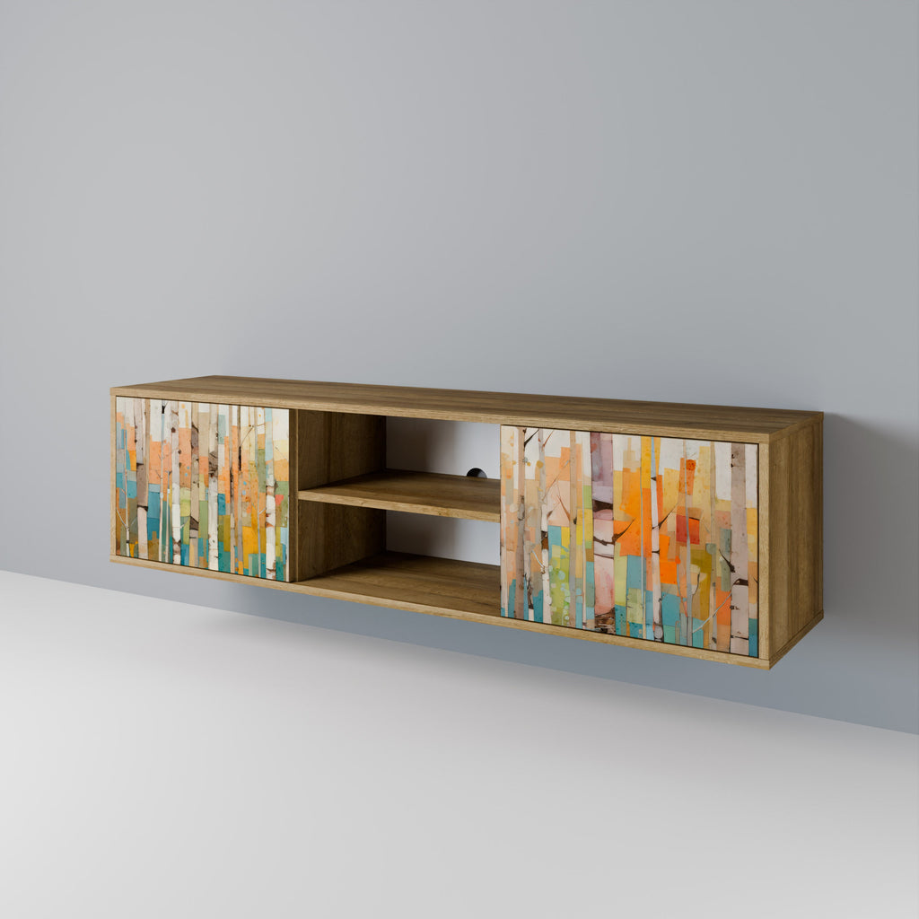 BIRCH KALEIDOSCOPE TV-Ständer mit 2 Türen in Eichenoptik
